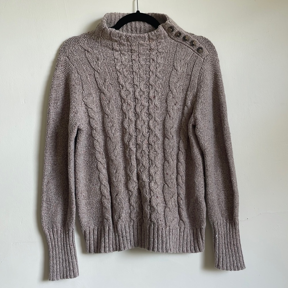 Light Brown Knit Sweater with buttons